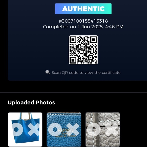 HERMES Clemence Double Sens 45 Reversible Blue Taupe Taurillon Leather Tote Bag - Picture 13 of 16